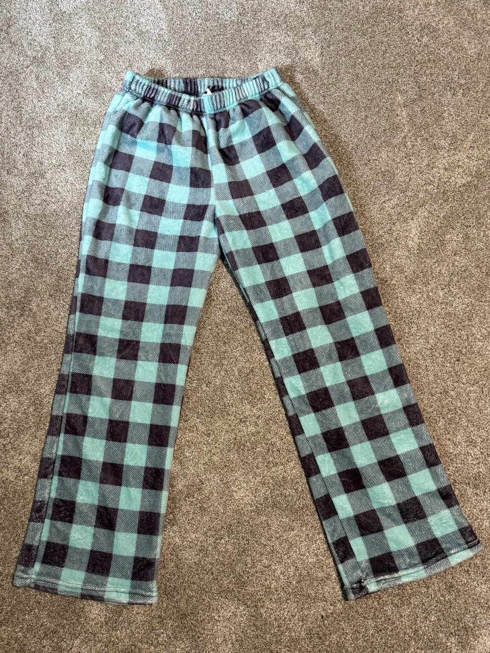 Fleece Pajama Pants - Mint & Black